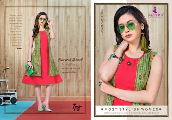 Mayra Frooti 5 Rayon Designer Kurti With Jacket 